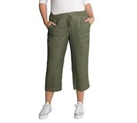 Ulla Popken 7/8-Leinenhose Pantalons, Loden Grün, 53W / 32L Femme