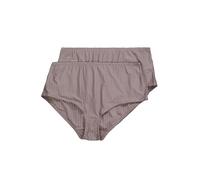 Ulla Popken Midislips, 2er-Pack, Nadelstreifen, Höher Geschnitten Slips, Gris béton, 48-50 Femmes