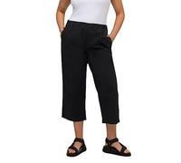 Ulla Popken 807123 Pantalon Chino Rubis pour Femme, Grandes Tailles, Grande Taille 7/8, Taille élastique, Jambe Large et Droite, Noir, 34W / 32L