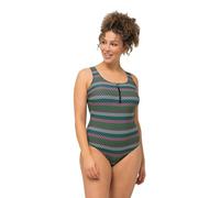 Ulla Popken Alice-Fermeture éclair-Panier-828518 Maillot de Bain Une pièce, Noir, 54 Femmes