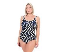 Ulla Popken Alice Softline DG Lightning Maillot de Bain pour Femme, Noir, 50-52