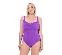 Ulla Popken Badeanzug, Iris, Struktur Maillot de Bain Une pièce, Violette, 46 Femmes