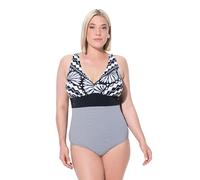 Ulla Popken Badeanzug, Laura, Ammonit Maillot de Bain Une pièce, Noir, 54 Femmes