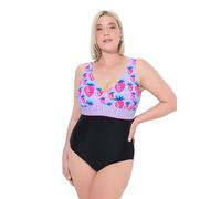 Ulla Popken Badeanzug Laura, Erdbeeren Maillot de Bain Une pièce, Noir, 60 Femmes