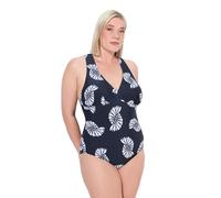 Ulla Popken Badeanzug Laura, Makramee, Ammonit Maillot de Bain Une pièce, Noir, 46 Femmes