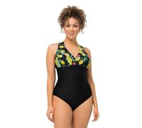 Ulla Popken Badeanzug Laura, Makramee, Zitronenbeeren 826545 Maillot de Bain Une pièce, Noir, 60 Femmes