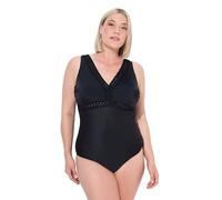 Ulla Popken Badeanzug, Laura, String Detail Maillot de Bain Une pièce, Noir, 42 Femmes