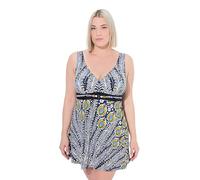 Ulla Popken Badekleid, Amber, Perlendetail, Peacock Maillot de Bain Une pièce, Noir, 46 Femmes