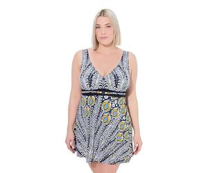Ulla Popken Badekleid, Amber, Perlendetail, Peacock Maillot de Bain Une pièce, Noir, 46 Femmes