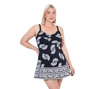 Ulla Popken Badekleid Lola, Ammoniten Maillot de Bain Une pièce, Noir, 50 Femmes