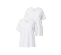 Ulla Popken Basic, 2er-Pack Gleichfarbig Lot de 2 t-Shirts Basiques de la même Couleur, Blanc cassé, 54-56 Grande Taille Femmes