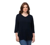 Ulla Popken Basic-Shirt, Marine, 52-54 Femme