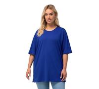 Ulla Popken Basic-Shirt, Rundhals, Bleu Cobalt, 54-56 Femmes