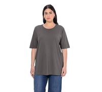 Ulla Popken Basic-Shirt, Rundhals, Graphitgrau, 66-68 Femme