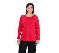 Ulla Popken Basic-Shirt, Rundhalsausschnitt, Slim, Baumwolle Manches Longues, Rouge (57), 56-58 Femme