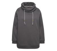 Ulla Popken Basic-Sweatshirt, Zweifarbiger Kordelzug Maillot de survêtement, Graphitgrau, 42-44 Femme