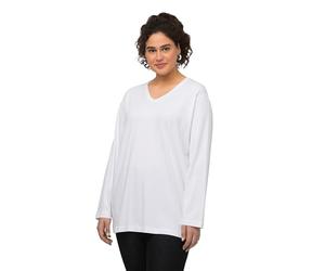 Ulla Popken Basic-V, Langarm T-Shirt à Manches Longues, Blanche-Neige, 68-70 Femme
