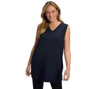 Ulla Popken Basic-V-Top T-Shirts, Navy Blau, 52-54 Femme