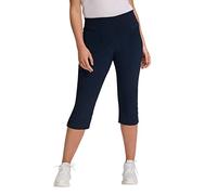 Ulla Popken Bengalin-Capri Pantalon, Blauschwarz, 53W / 32L Femme