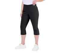 Ulla Popken Bengalin-Capri Pantalon, Schwarz, 42W / 32L Femme
