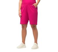 Ulla Popken Bermuda en Jersey pour Femme, avec Poches, Taille élastique, Rose Fuchsia, 50W / 32L