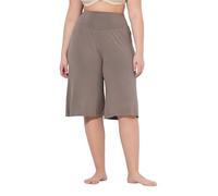 Ulla Popken Bermuda pour Femme Grandes Tailles Grandes Tailles Grande Taille Jambe Droite Taille élastique 818539, Marron Nougat, 56W / 32L
