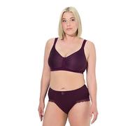 Ulla Popken BH, Spacer, Ohne Bügel, Mikrofaser, Cup C-e Bra, Rouge Raisin, 95B Femmes