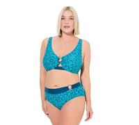 Ulla Popken Bikini, Sophia, Deep Sea Paisley Ensemble, Bleu pétrole foncé, 56 Femmes