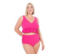 Ulla Popken Bikini, Struktur, Rüsche, Softcups, Träger Verstellbar Ensemble, Rose, 54 Femmes