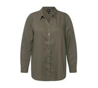 Ulla Popken Blouse en Lin, Vert Loden, 48-50 Femme