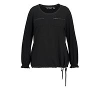 Ulla Popken Bluse, Materialmix Steinchen Chemisiers, Schwarz, 44-46 Femme