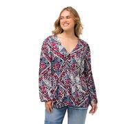 Ulla Popken Bluse mit Schößchen Blouse, Noir, 50-52 Femmes