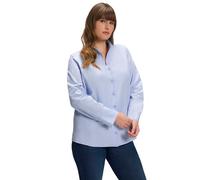 Ulla Popken Bluse, Oxford-gewebe, Kelchkragen, Langarm Blouse, Bleu Clair, 44-46 Grande Taille Femmes