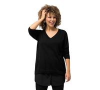 Ulla Popken Blusen-verlängerung, A-Linie, Elastikbund, Gerundeter Saum Rallonge de Chemisier, Ligne A, Taille élastique, Ourlet Arrondi, Noir, 58-60 Femmes