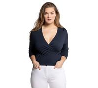 Ulla Popken Bolero, Kurze Jacke, Jersey, 3/4-Arm, zum Binden T-Shirt, Noir, 52-54 Femme