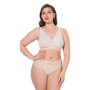 Ulla Popken Bralette TruYou pour Femme - Grandes Tailles - sans Armatures - Dentelle - Doublure en Maille - Bonnet B - F