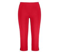 Ulla Popken Caprihose, 7/8-länge, Elastikbund R Pantacourt Longueur 7/8, élastique, jusqu'à la Taille 66/68, Rouge, 40W / 32L Femmes