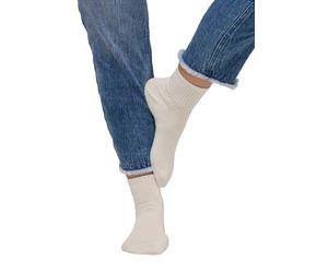 Ulla Popken Chaussette Courte Arc-en-Ciel, Crème, Taille Unique Femme