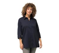 Ulla Popken Bubblebluse Chemisiers, Bleu Marine, 48-50 Femme