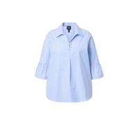 Ulla Popken Chemisier pour Femme, à Rayures, Ligne A, col de Chemise, Manches 3/4, Rayure, Ligne A, col de Chemise, Manches 3/4, Bleu, 58-60