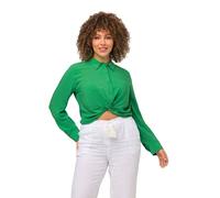 Ulla Popken Chemisier Court avec nœud Blouse, Vert Gazon, 48-50 Femme