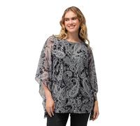 Ulla Popken Chemisier, jeté en Maille, col en V Blouse, Noir, 52/54 FR Femmes