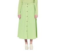 Ulla Popken Chinorock, A-Linie, Knopfleiste, Taschen Jupes, Vert Citron, 48-50 Femmes