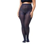 Ulla Popken Collants Essentiels en Microfibre, 60den Femme Collants, Bleu foncé, 54-56
