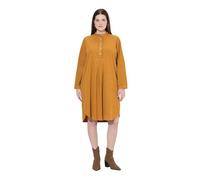 Ulla Popken Cordkleid, Stehkragen, Biesen, Zierfalten, Langarm Robes, Marron doré, 46 Femme