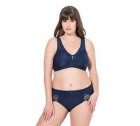 Ulla Popken Entlastungs-BH Kelly, Ohne Bügel, Spitze Bra, Bleu Nuit, 110G Femmes