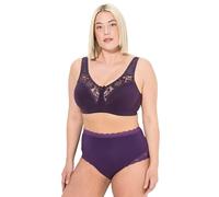 Ulla Popken Entlastungs-BH Kelly, Spitze, Ohne Bügel, Cup C-e Soutien-Gorge, Aubergine, 110D Femmes