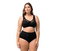 Ulla Popken Entlastungs-BH Kelly, Spitze, Ohne Bügel, Cup C-E Soutien-Gorge, Schwarz, 130E Femme