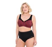 Ulla Popken Entlastungs-BH, Spitzendruck, Ohne Bügel, Cup C-F Soutien-Gorge, Schwarz, 110C Femme