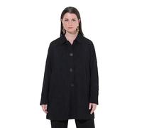 Ulla Popken Femme Grandes Tailles Blazer en Jersey Jacquard, Manche Longues et col Chemise, Coupe évasée Noir 48 845026100-46